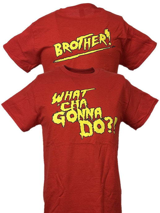 Hulk Hogan Whatcha Gonna Do Brother Red T-shirt by EWS | Extreme Wrestling Shirts