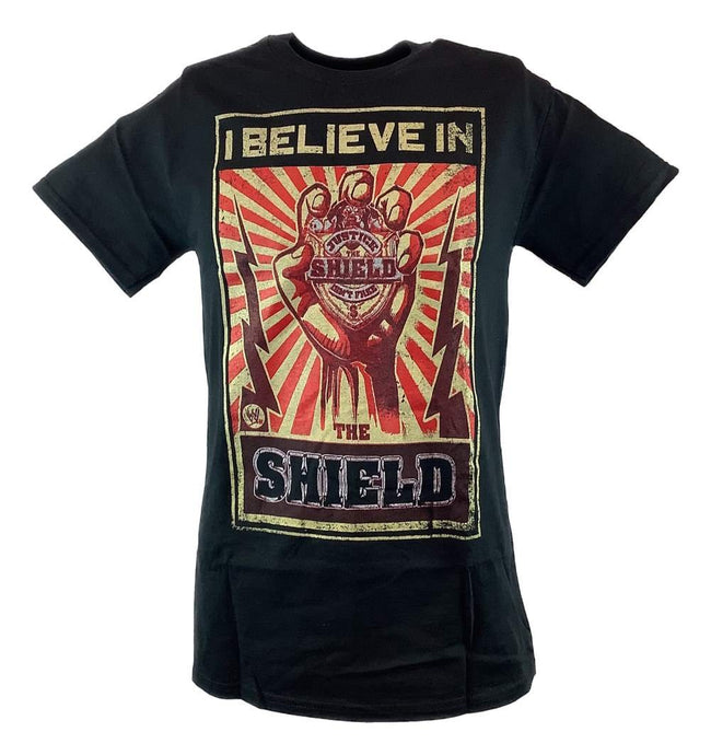 I Believe In The Shield Badge Mens Black T-shirt Sports Mem, Cards & Fan Shop > Fan Apparel & Souvenirs > Wrestling by Freeze | Extreme Wrestling Shirts