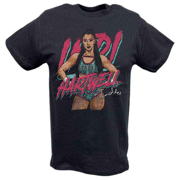 Indi Hartwell Pose Black T-shirt by EWS | Extreme Wrestling Shirts