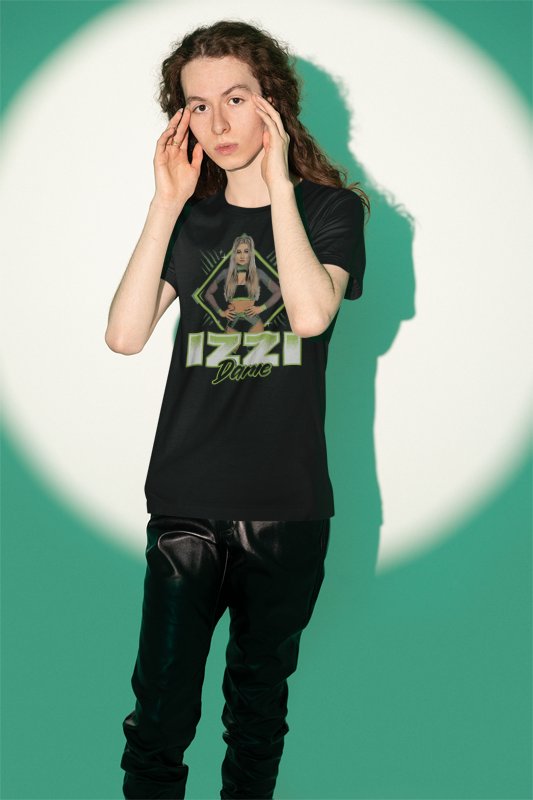 Load image into Gallery viewer, Izzi Dame Neon Black T-shirt by EWS | Extreme Wrestling Shirts
