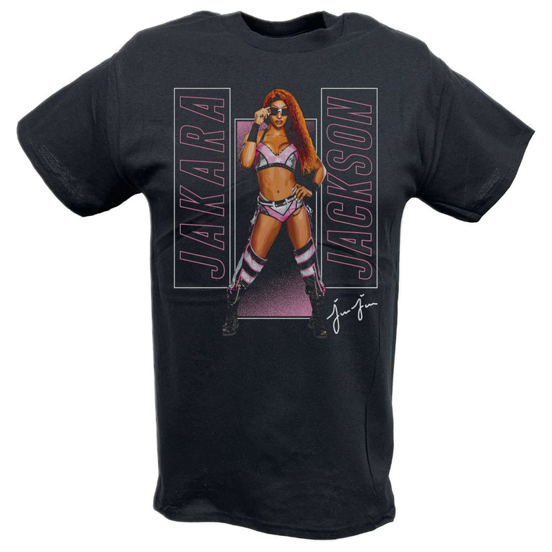 Load image into Gallery viewer, Jakara Jackson Pose Black T-shirt by EWS | Extreme Wrestling Shirts
