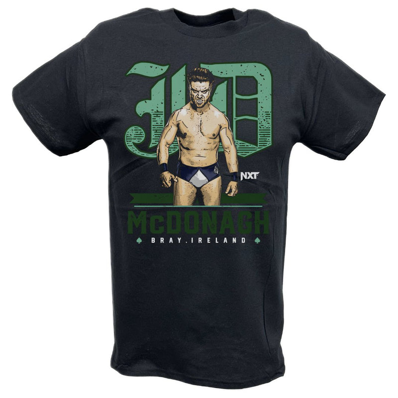 Load image into Gallery viewer, JD McDonough Old English Black T-shirt by EWS | Extreme Wrestling Shirts
