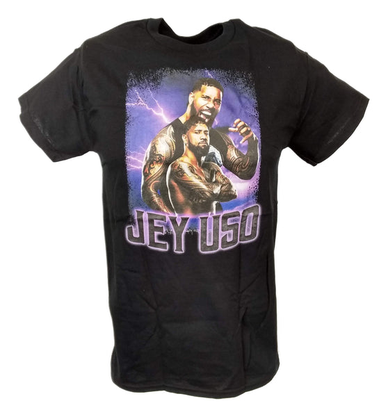 Jey Uso Purple Lightning Mens Black T-shirt – Extreme Wrestling Shirts