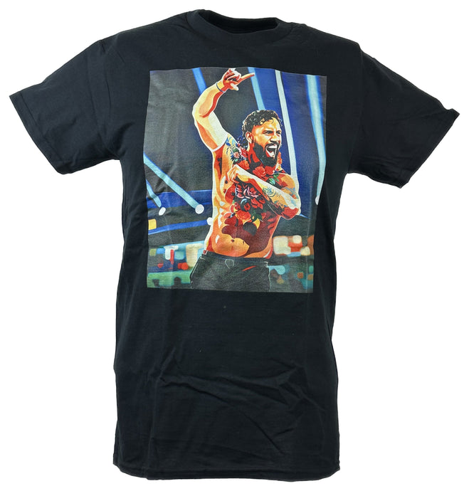 Jimmy Uso Spotlight Poster Print Black T-shirt by EWS | Extreme Wrestling Shirts