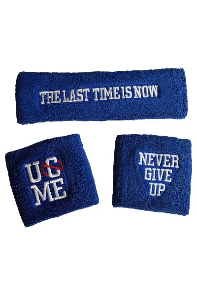 Load image into Gallery viewer, John Cena 2025 Indiana Last Time Is Now Blue Headband-Wristband Set by EWS | Extreme Wrestling Shirts
