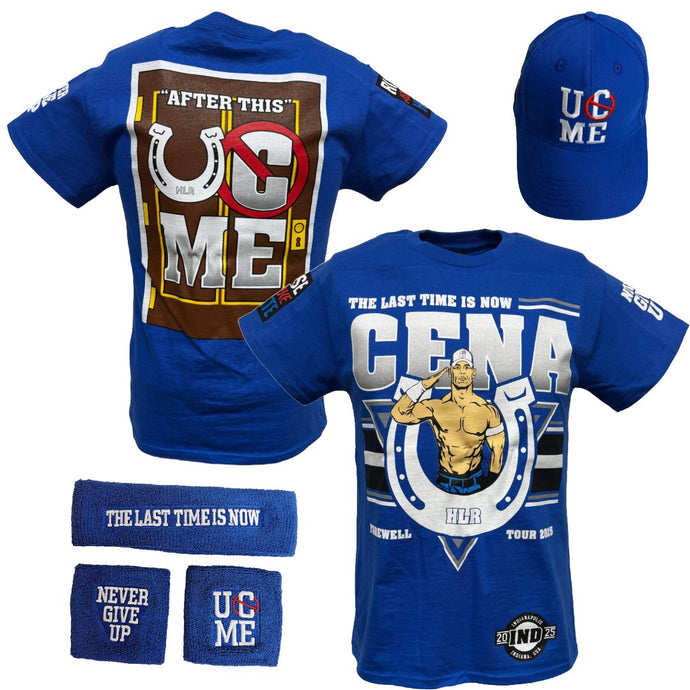 John Cena 2025 Indiana Last Time Is Now Blue Mens Costume T-shirt Hat Wristbands by EWS | Extreme Wrestling Shirts