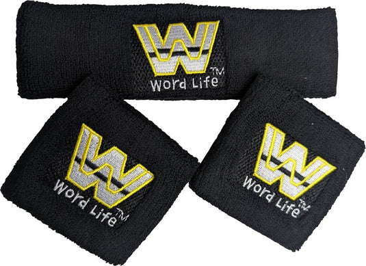 JOHN CENA 3pc Word Life Cotton Headband Wristbands Set by EWS | Extreme Wrestling Shirts