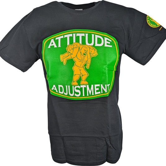 John Cena Attitude Adjustment Green Yellow Cenation Mens BlackT-shirt by EWS | Extreme Wrestling Shirts