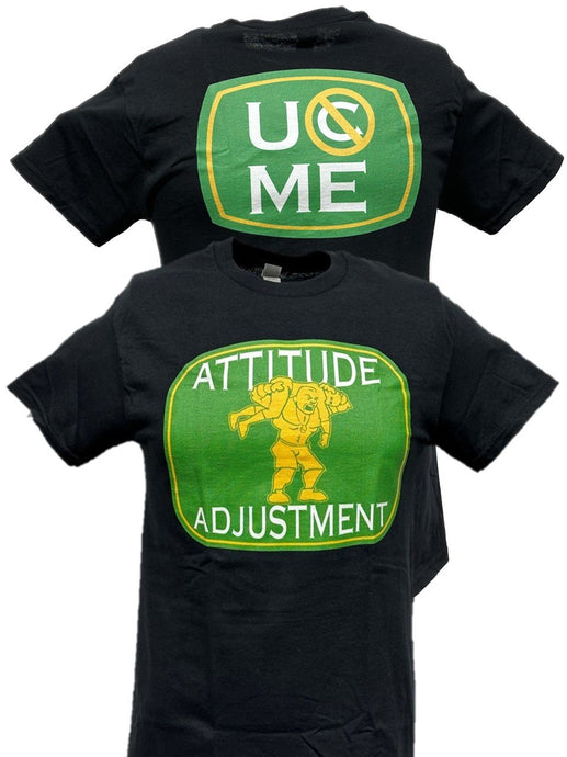 John Cena Attitude Adjustment Mens Green Logo Black T-Shirt Sports Mem, Cards & Fan Shop > Fan Apparel & Souvenirs > Wrestling by EWS | Extreme Wrestling Shirts