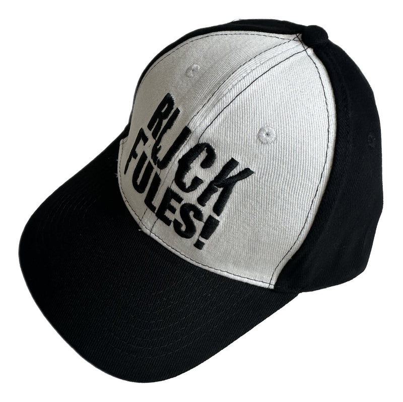 Load image into Gallery viewer, John Cena Black and White Ruck Fules Baseball Cap Hat by EWS | Extreme Wrestling Shirts
