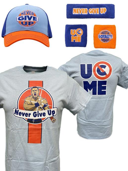 John Cena Blue Orange Never Give Up 20 Years Mens Costume by EWS | Extreme Wrestling Shirts