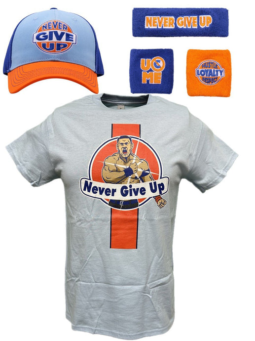 John Cena Blue Orange Never Give Up 20 Years Youth Costume by WWE | Extreme Wrestling Shirts