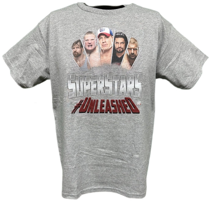 John Cena Brock Lesnar Roman Reigns Unleashed WWE Gray T-shirt Boys Sports Mem, Cards & Fan Shop > Fan Apparel & Souvenirs > Wrestling by Freeze | Extreme Wrestling Shirts