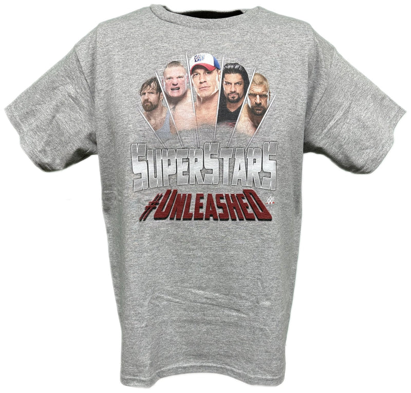 Load image into Gallery viewer, John Cena Brock Lesnar Roman Reigns Unleashed WWE Gray T-shirt Boys Sports Mem, Cards &amp; Fan Shop &gt; Fan Apparel &amp; Souvenirs &gt; Wrestling by Freeze | Extreme Wrestling Shirts
