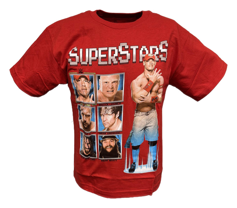 Load image into Gallery viewer, John Cena Brock Lesnar Seth Rollins Boys Kids Red T-shirt by EWS | Extreme Wrestling Shirts
