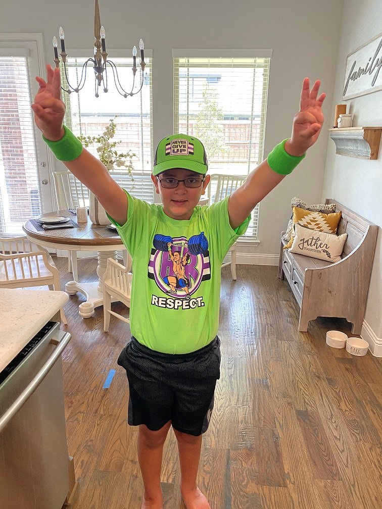 Load image into Gallery viewer, John Cena Cenation Respect Green Boys Kids Costume Hat T-shirt Wristbands Sports Mem, Cards &amp; Fan Shop &gt; Fan Apparel &amp; Souvenirs &gt; Wrestling by Hybrid Tees | Extreme Wrestling Shirts
