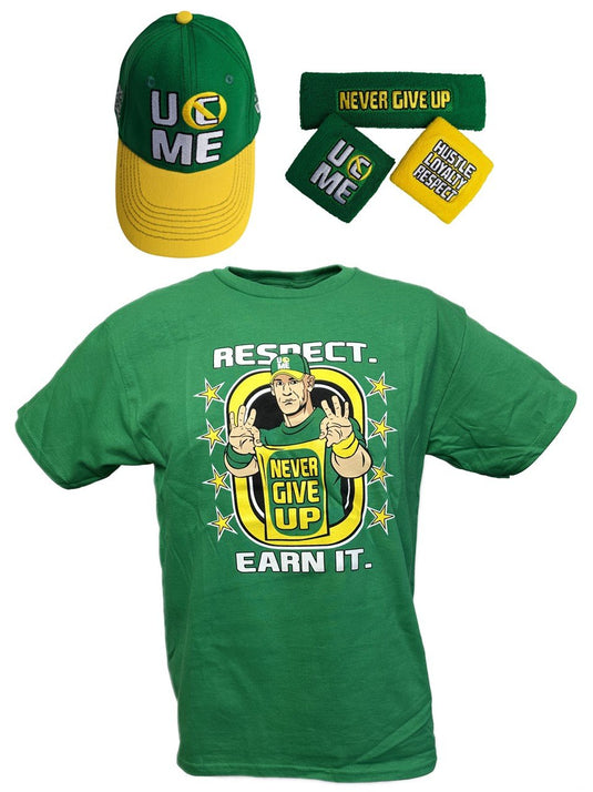 John Cena Earn The Day Youth Boys Costume T-shirt Baseball Hat Headband Wristbands Sports Mem, Cards & Fan Shop > Fan Apparel & Souvenirs > Wrestling by EWS | Extreme Wrestling Shirts