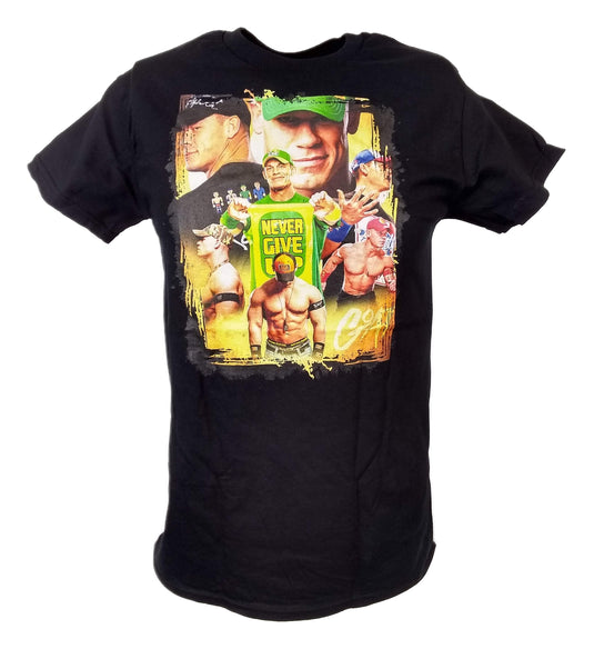 John Cena GOAT Never Give Up Mens Black T-shirt by EWS | Extreme Wrestling Shirts