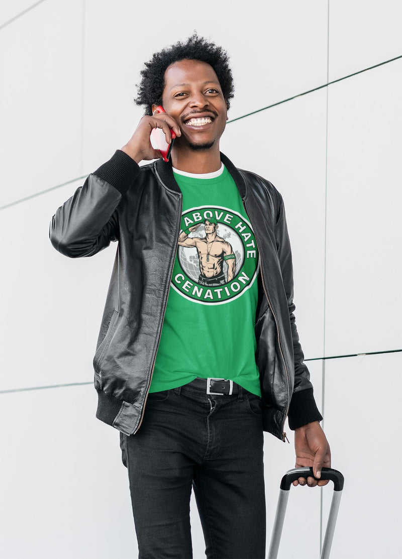 Load image into Gallery viewer, John Cena Green Mens Salute the Cenation Mens T-shirt Sports Mem, Cards &amp; Fan Shop &gt; Fan Apparel &amp; Souvenirs &gt; Wrestling by EWS | Extreme Wrestling Shirts
