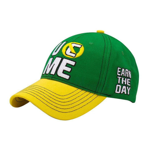 John Cena Green Yellow Earn The Day Baseball Hat Headband Wristband Set Sports Mem, Cards & Fan Shop > Fan Apparel & Souvenirs > Wrestling by WWE | Extreme Wrestling Shirts