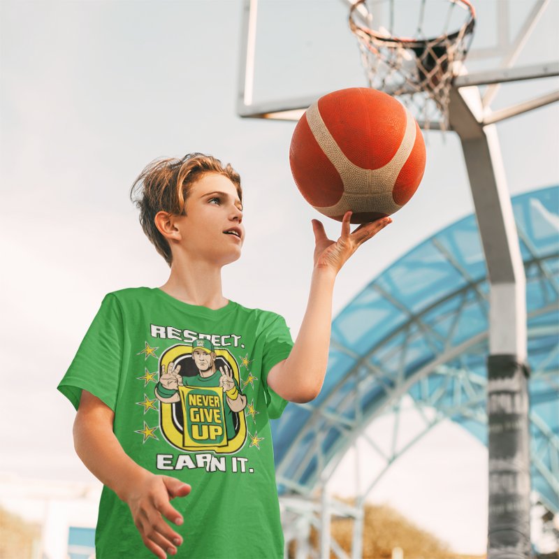 Load image into Gallery viewer, John Cena Green Yellow Earn The Day Boys Kids T-shirt Sports Mem, Cards &amp; Fan Shop &gt; Fan Apparel &amp; Souvenirs &gt; Wrestling by EWS | Extreme Wrestling Shirts
