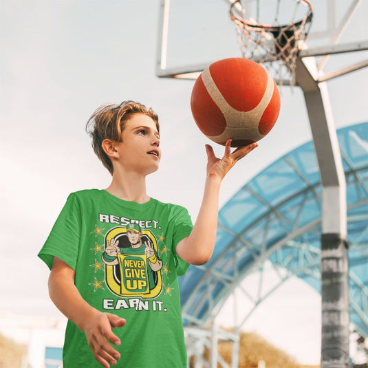 John Cena Green Yellow Earn The Day Boys Kids T-shirt Sports Mem, Cards & Fan Shop > Fan Apparel & Souvenirs > Wrestling by EWS | Extreme Wrestling Shirts