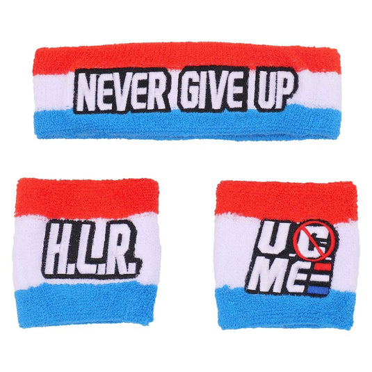 John Cena HLR Red White Blue USA Headband Wristband Set by WWE | Extreme Wrestling Shirts