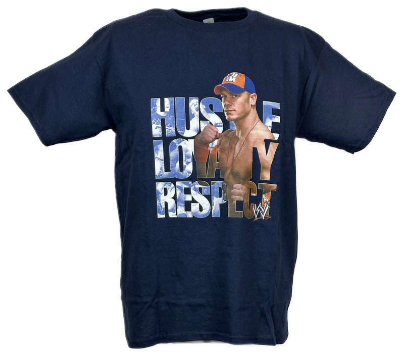 Load image into Gallery viewer, John Cena Hustle Loyalty Respect Navy Blue Kids WWE T-shirt Boys by EWS | Extreme Wrestling Shirts
