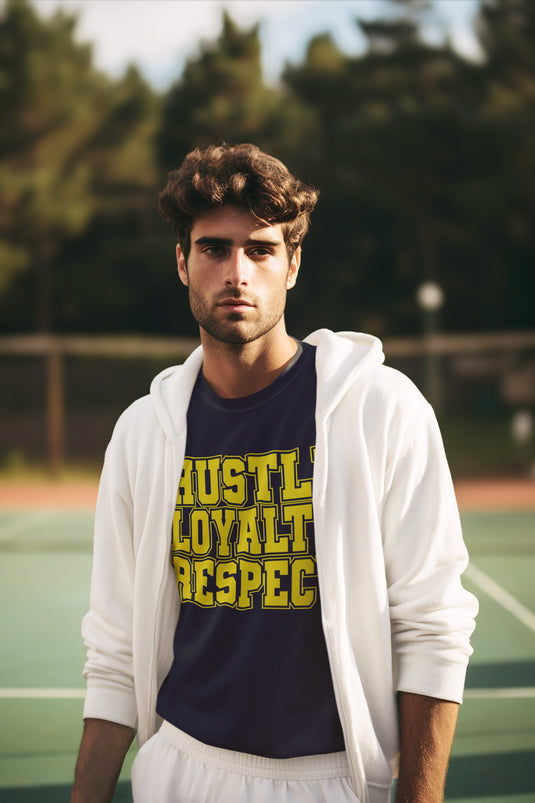 John Cena Hustle Loyalty Respect Navy Blue Mens T-shirt Sports Mem, Cards & Fan Shop > Fan Apparel & Souvenirs > Wrestling by EWS | Extreme Wrestling Shirts