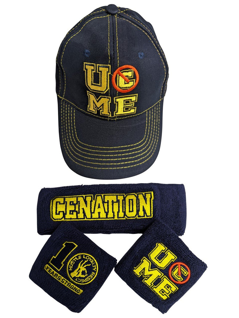 Load image into Gallery viewer, John Cena Kids Blue Ten Years Strong Costume Hat T-shirt Wristbands Boys Sports Mem, Cards &amp; Fan Shop &gt; Fan Apparel &amp; Souvenirs &gt; Wrestling by Hybrid Tees | Extreme Wrestling Shirts
