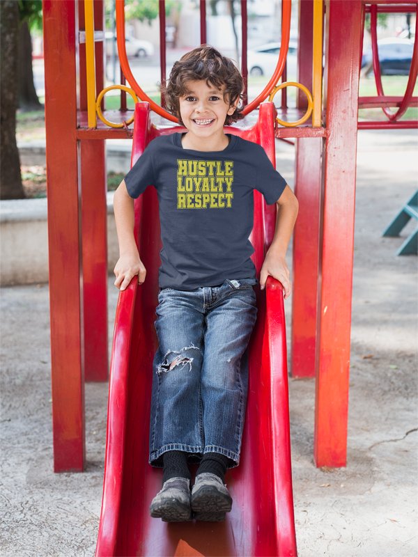 Load image into Gallery viewer, John Cena Kids Boys Navy Blue T-shirt HLR Hustle Loyalty Respect Sports Mem, Cards &amp; Fan Shop &gt; Fan Apparel &amp; Souvenirs &gt; Wrestling by Hybrid Tees | Extreme Wrestling Shirts
