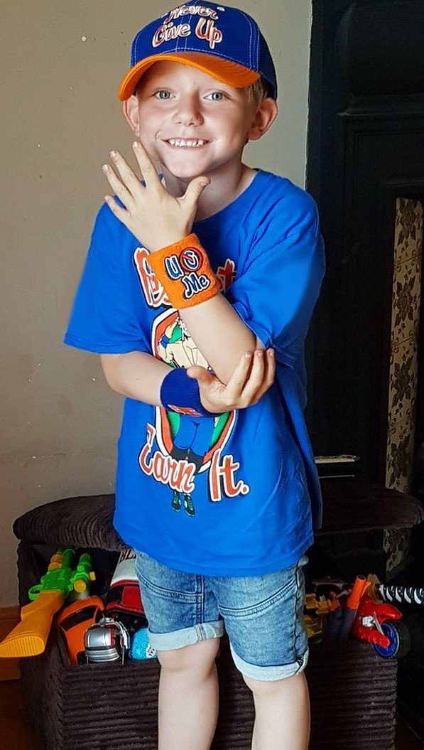 Load image into Gallery viewer, John Cena Kids Boys Respect Earn It Costume T-shirt Baseball Hat Headband Wristbands Sports Mem, Cards &amp; Fan Shop &gt; Fan Apparel &amp; Souvenirs &gt; Wrestling by EWS | Extreme Wrestling Shirts
