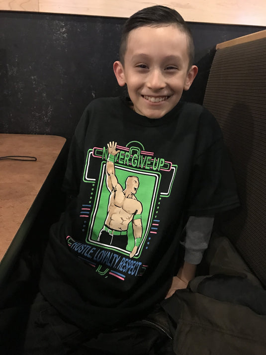 John Cena Kids Neon Green Never Give Up Boys T-shirt Sports Mem, Cards & Fan Shop > Fan Apparel & Souvenirs > Wrestling by EWS | Extreme Wrestling Shirts