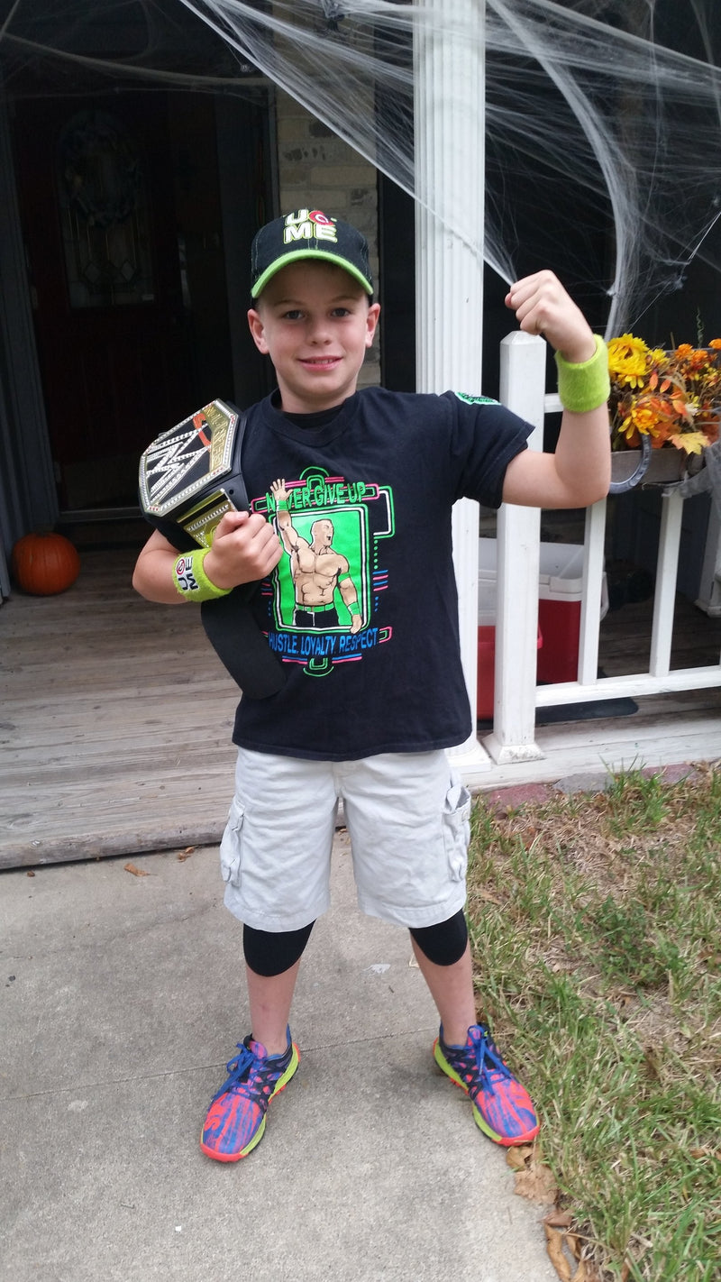 Load image into Gallery viewer, John Cena Kids Neon Green Never Give Up Boys T-shirt Sports Mem, Cards &amp; Fan Shop &gt; Fan Apparel &amp; Souvenirs &gt; Wrestling by Hybrid Tees | Extreme Wrestling Shirts
