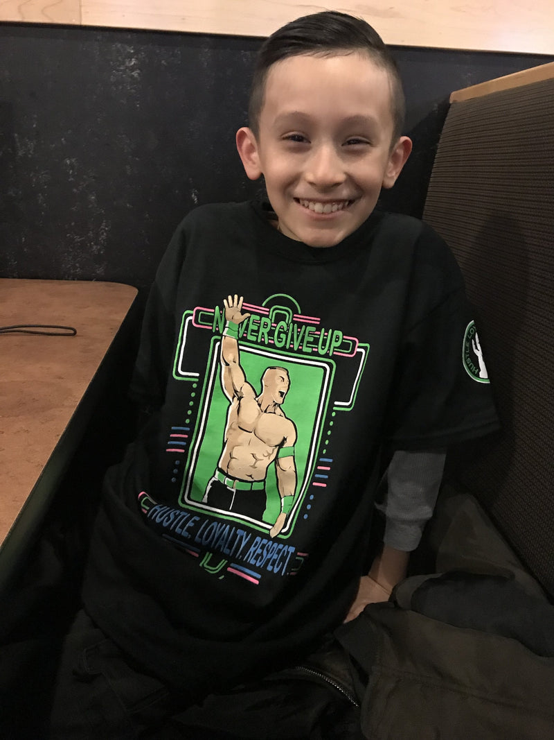 Load image into Gallery viewer, John Cena Kids Neon Green Never Give Up Boys T-shirt Sports Mem, Cards &amp; Fan Shop &gt; Fan Apparel &amp; Souvenirs &gt; Wrestling by Hybrid Tees | Extreme Wrestling Shirts
