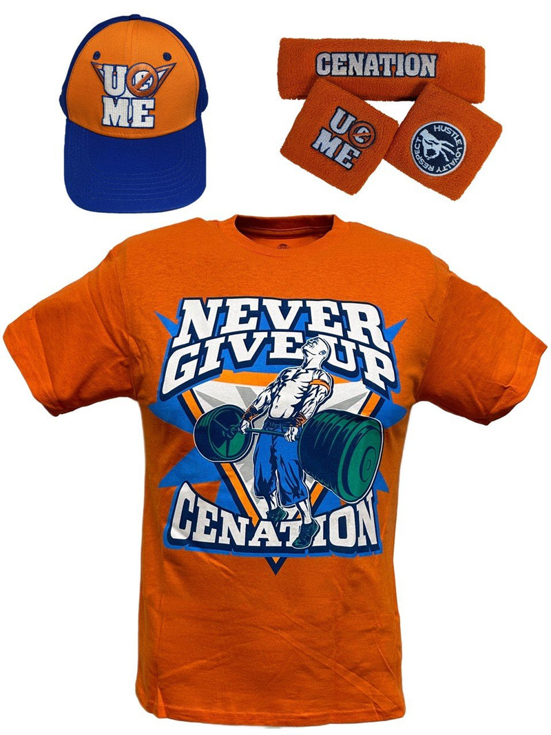 Load image into Gallery viewer, John Cena Kids Orange Costume Hat T-shirt Wristbands Boys Sports Mem, Cards &amp; Fan Shop &gt; Fan Apparel &amp; Souvenirs &gt; Wrestling by EWS | Extreme Wrestling Shirts
