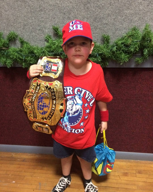 John Cena Kids Red Costume Hat T-shirt Wristbands Boys Sports Mem, Cards & Fan Shop > Fan Apparel & Souvenirs > Wrestling by Freeze | Extreme Wrestling Shirts