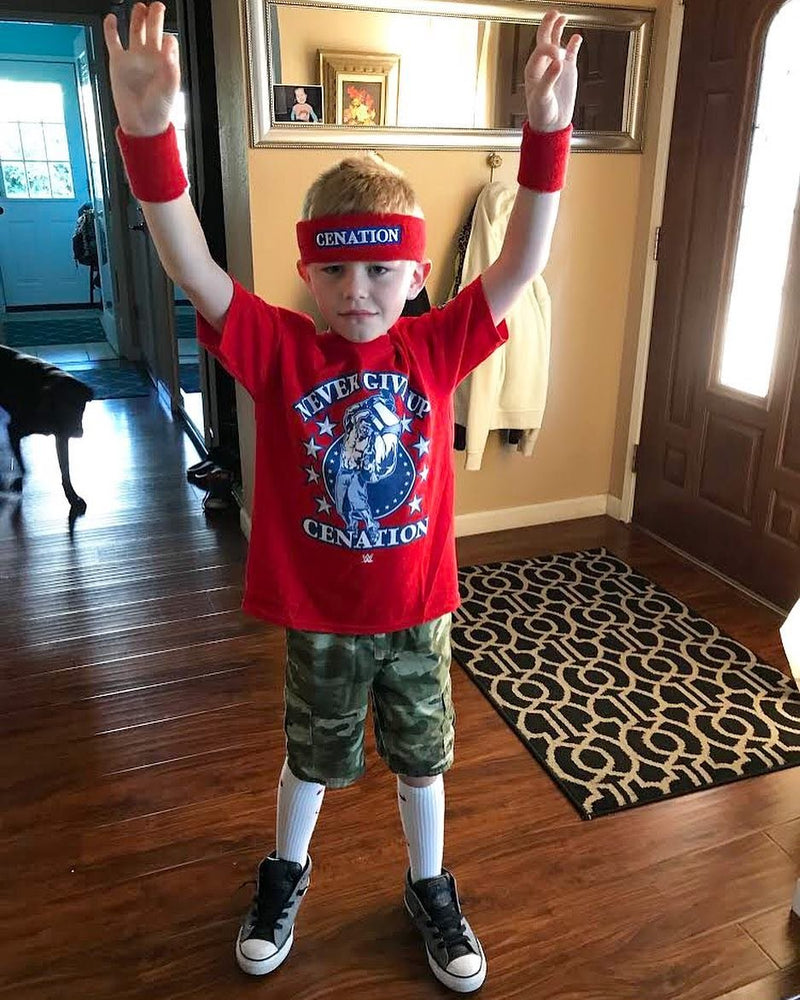 Load image into Gallery viewer, John Cena Kids Red Costume Hat T-shirt Wristbands Boys Sports Mem, Cards &amp; Fan Shop &gt; Fan Apparel &amp; Souvenirs &gt; Wrestling by Freeze | Extreme Wrestling Shirts
