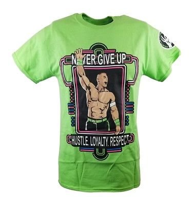 Load image into Gallery viewer, John Cena Lime Green Neon Green Never Give Up Mens T-Shirt Sports Mem, Cards &amp; Fan Shop &gt; Fan Apparel &amp; Souvenirs &gt; Wrestling by EWS | Extreme Wrestling Shirts
