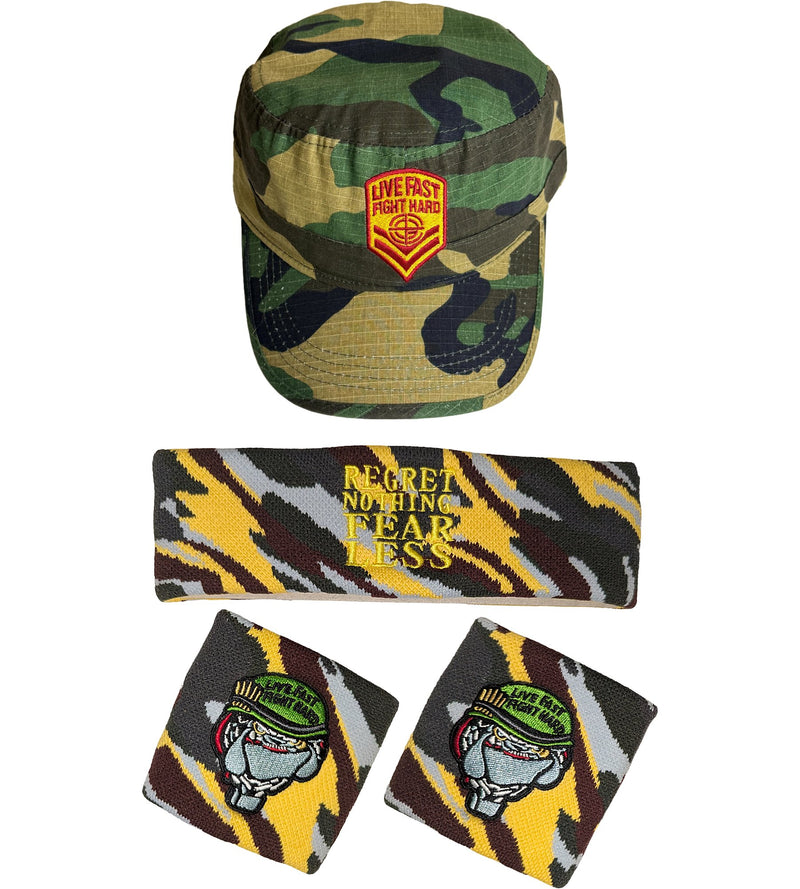 Load image into Gallery viewer, John Cena Live Fast Fight Hard Hat and Headband Wristband Combo by EWS | Extreme Wrestling Shirts

