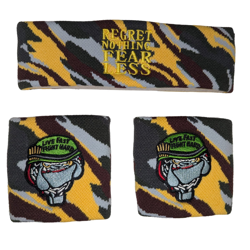 Load image into Gallery viewer, John Cena Live Fast Fight Hard Headband Wristbands Set Camouflauge by EWS | Extreme Wrestling Shirts
