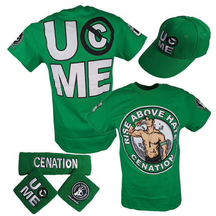 John Cena Mens Green Costume Hat T-shirt Wristbands by EWS | Extreme Wrestling Shirts