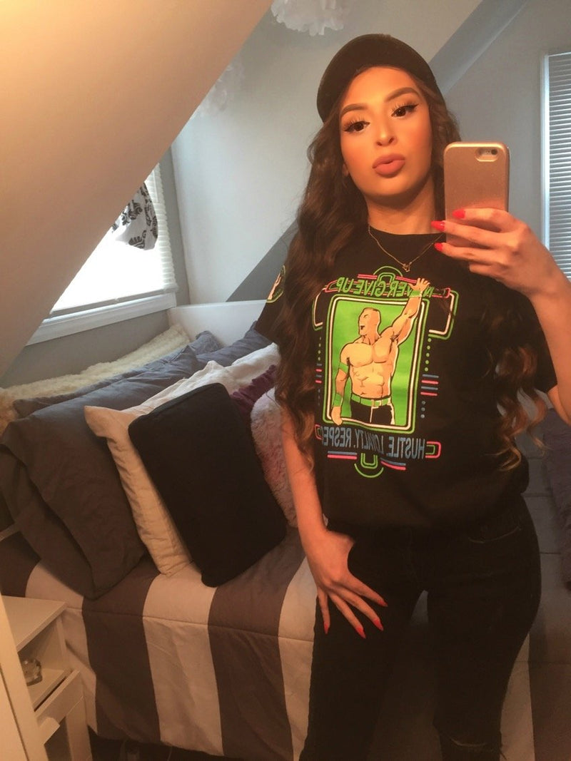 Load image into Gallery viewer, John Cena Neon Green Never Give Up Mens T-Shirt Sports Mem, Cards &amp; Fan Shop &gt; Fan Apparel &amp; Souvenirs &gt; Wrestling by EWS | Extreme Wrestling Shirts
