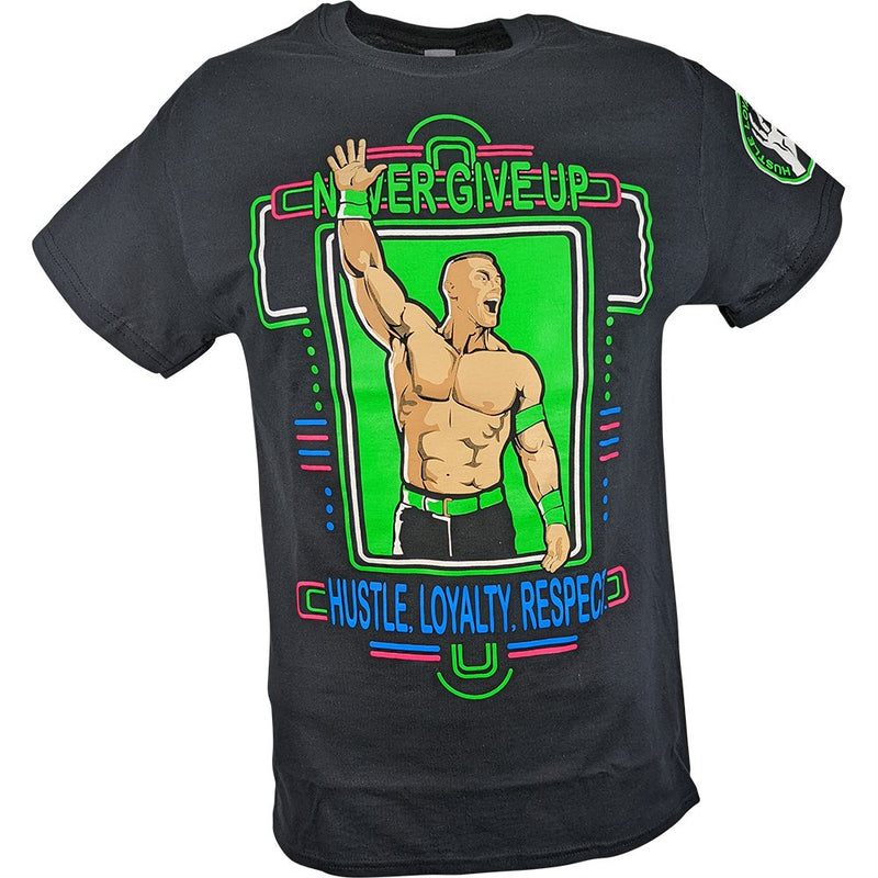 Load image into Gallery viewer, John Cena Neon Green Never Give Up Mens T-Shirt Sports Mem, Cards &amp; Fan Shop &gt; Fan Apparel &amp; Souvenirs &gt; Wrestling by Hybrid Tees | Extreme Wrestling Shirts
