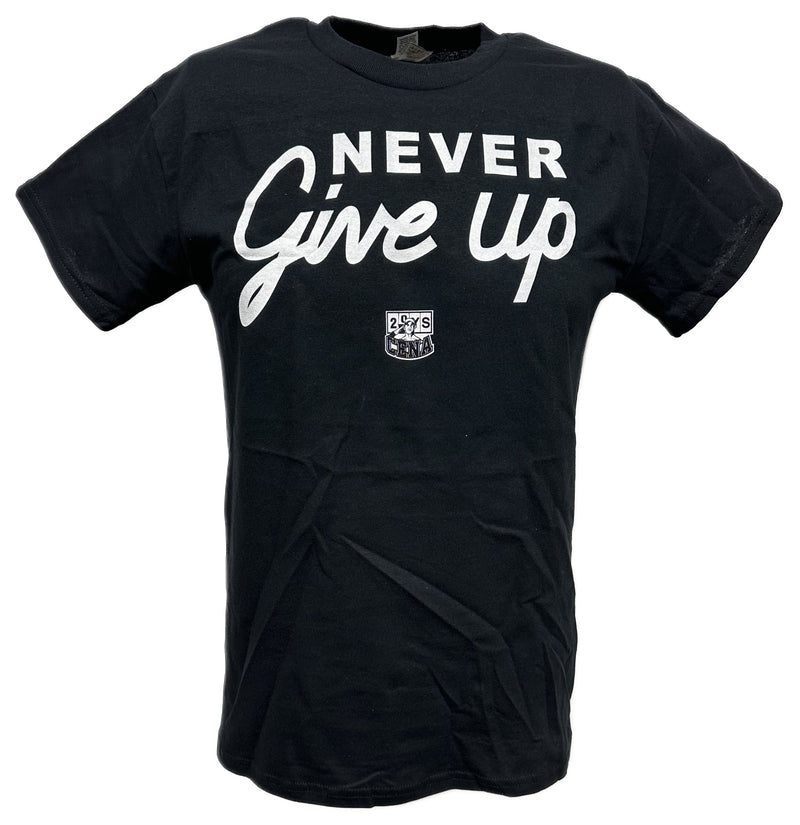 Load image into Gallery viewer, John Cena Never Give Up White Logo T-shirt by EWS | Extreme Wrestling Shirts
