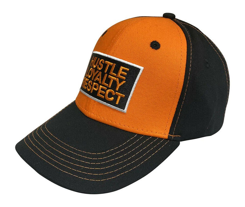 Load image into Gallery viewer, John Cena Orange Black Hustle Loyalty Respect Beware of Dog Hat by EWS | Extreme Wrestling Shirts
