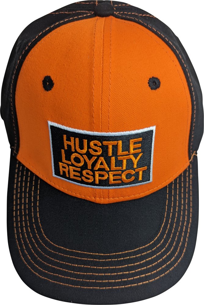 Load image into Gallery viewer, John Cena Orange Black Hustle Loyalty Respect Beware of Dog Hat by EWS | Extreme Wrestling Shirts
