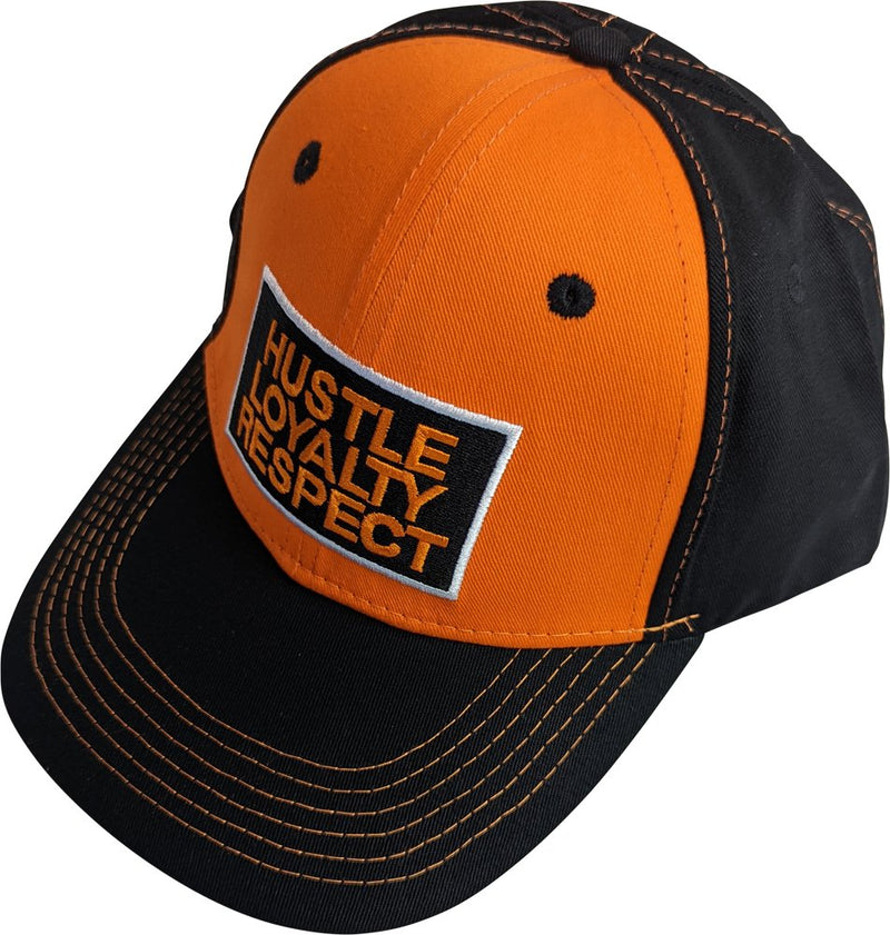 Load image into Gallery viewer, John Cena Orange Black Hustle Loyalty Respect Beware of Dog Hat by EWS | Extreme Wrestling Shirts
