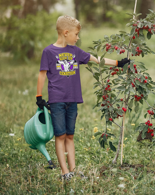John Cena Purple Never Give Up Kids T-shirt Boys Sports Mem, Cards & Fan Shop > Fan Apparel & Souvenirs > Wrestling by EWS | Extreme Wrestling Shirts