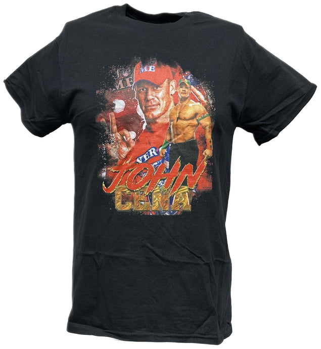 John Cena Red Fury Mens WWE Black T-shirt by WWE | Extreme Wrestling Shirts